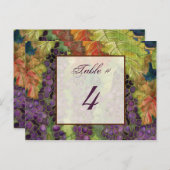 Herfst Druivenblad Tafelnummer Kaart (Voorkant / Achterkant)