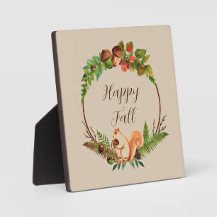 Herfst eekhoorn en natuur met aanpasbare tekst fotoplaat