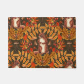 Herfst eekhoorn op donkerbruin deurmat (Voorkant)