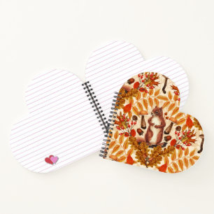 Herfst eekhoorn op off white notitieboek