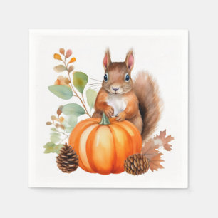 Herfst eekhoorn papieren servetten