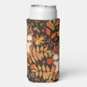 Herfst eekhoorns en flora op donkerbruin (Seltzer Achterkant)