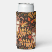 Herfst eekhoorns en flora op donkerbruin (Seltzer Voorkant)