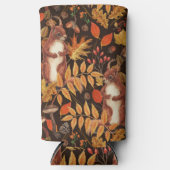 Herfst eekhoorns en flora op donkerbruin (Voorkant)