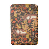Herfst eekhoorns en flora op donkerbruin badmat (Voorkant Verticaal)