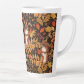 Herfst eekhoorns en flora op donkerbruin latte mok (Rechts)