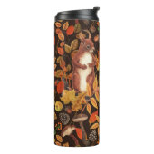 Herfst eekhoorns en flora op donkerbruin thermosbeker (Gedraaid links)