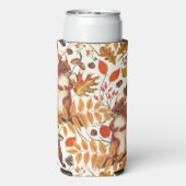 Herfst eekhoorns en herfst flora op off white (Seltzer Achterkant)