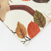 Herfst eekhoorns en herfst flora op off white fleece deken (Hoek)