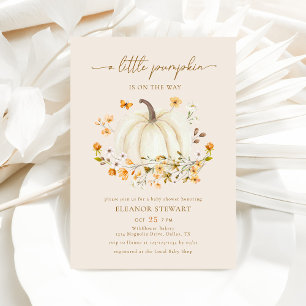 Herfst een beetje pompoen Baby shower genderneutra Kaart