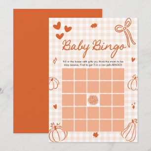 Herfst Een Klein Pompoen Baby Bingo Baby Shower Sp Kaart