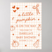 Herfst Een klein pompoenvlees Baby shower Welkomst Poster (Voorkant)