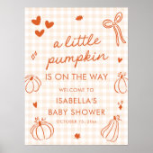 Herfst Een klein pompoenvlees Baby shower Welkomst Poster (Voorkant)