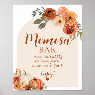 Herfst Een Kleine Pompoen Baby shower Momosa Bar T Poster