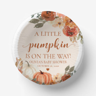 Herfst Een kleine pompoen is op weg Baby shower Papieren Kommen