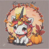 Herfst Eenhoorn  Sticker (Voorkant)