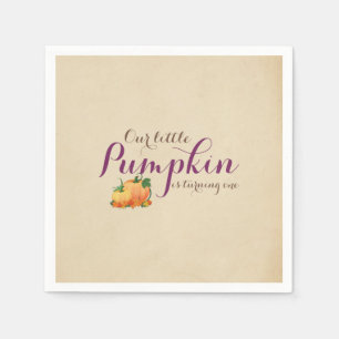 Herfst eerste verjaardag Paars Napkin Servet