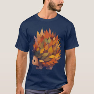 Herfst egel gemaakt van bladeren grappig t-shirt