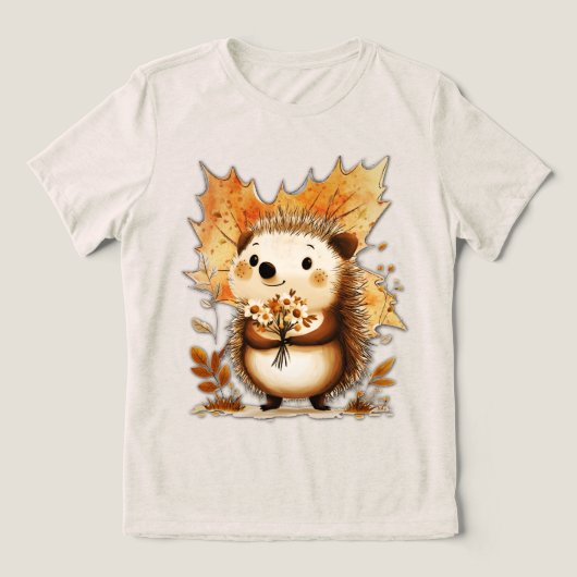 Herfst Egel Tri-Blend Shirt (Design voorkant)