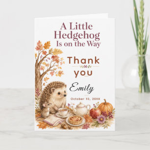 Herfst Egeltje Baby Shower Bedankkaart