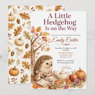 Herfst Egeltje Baby Shower Kaart