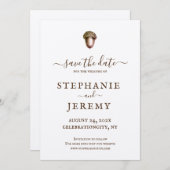 Herfst Eikel "Save the Date" uitnodiging (Voorkant / Achterkant)