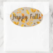 herfst eikels en bladeren ovale sticker (Tas)