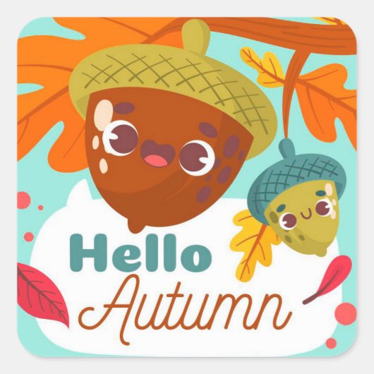Herfst Eikels Stickers (Voorkant)