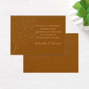 Herfst eiken blad bruiloft liefdadigheid gunst Kaa Visitekaartje