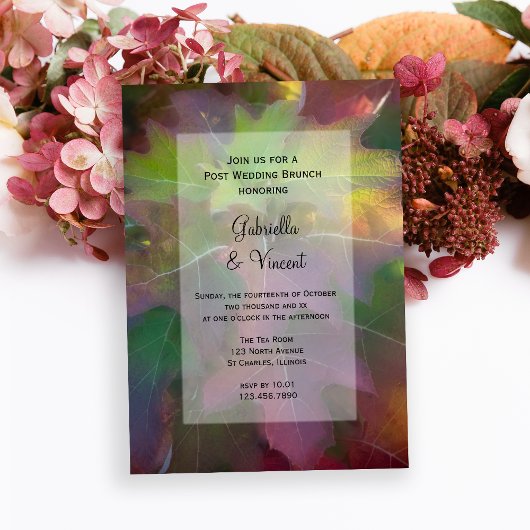 Herfst Eikenblad Hydrangea Bruiloft Brunch Kaart