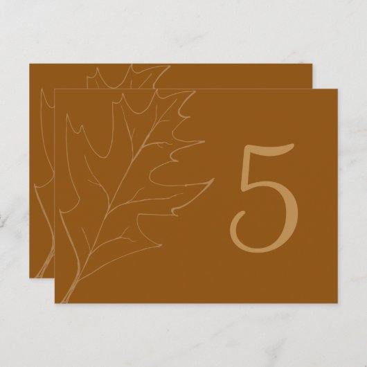 Herfst eikenblad Trouwtafel nummer Briefkaart (Voorkant / Achterkant)