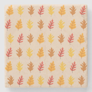 Herfst eikenbladeren stenen onderzetter