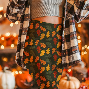 Herfst Eikenbladeren Val Groen Leggings