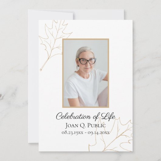 Herfst Eikenbladeren Viering van het leven Kaart (Voorkant)