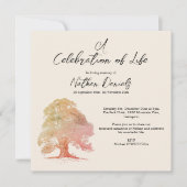 Herfst Eikenboom Viering van het Leven Kaart (Voorkant)