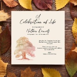 Herfst Eikenboom Viering van het Leven Kaart