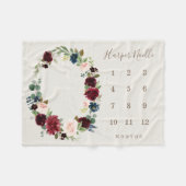 Herfst Elegance Baby Milestone Blanket Fleece Deken (Voorkant (Horizontaal))