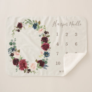 Herfst Elegance Baby Milestone Sherpa Deken