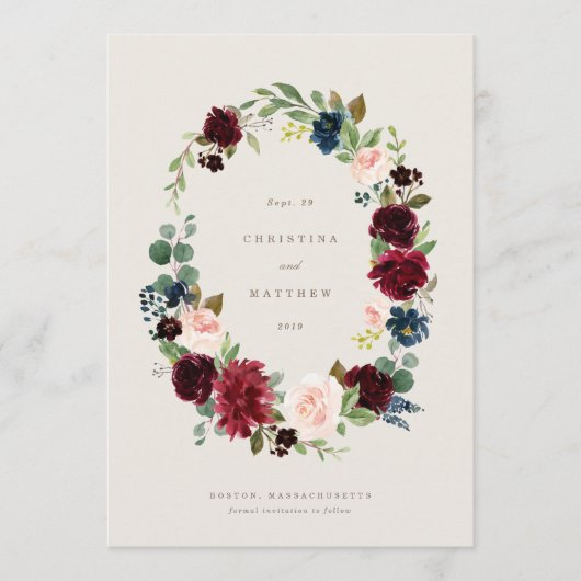 Herfst Elegance Bewaar de datum Menu (Voorkant)