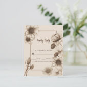 Herfst Elegance Bruiloft RSVP Kaartje (Staand voorkant)