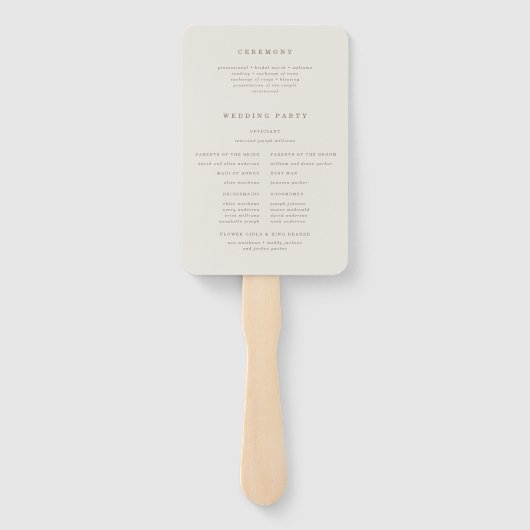 Herfst Elegance Trouwprogramma Fan Handwaaier (Achterkant)