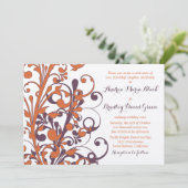 Herfst Elegant Abstracte Floral Wedding Kaart (Staand voorkant)