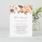 Herfst Elegant Floral Elopement Reception Kaart (Staand voorkant)
