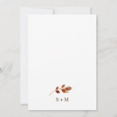Herfst Elegant Leaves Wedding Kaart (Achterkant)