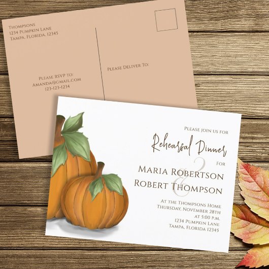 Herfst Elegant Pumpkins Cute Briefkaart