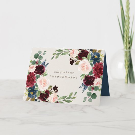 Herfst Elegantie Bruidsmeisje Kaart (Voorkant)