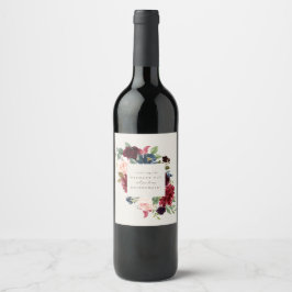 Herfst Elegantie Bruidsmeisje Voorstel Label Wijn Etiket