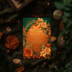 Herfst Elegantie Druïd Hill bruiloft details RSVP Kaartje
