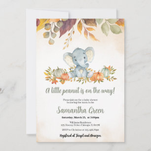 Herfst Elephant Baby shower Kaart