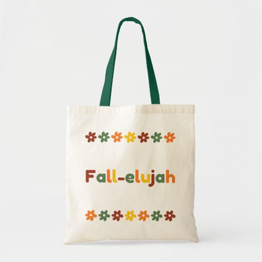 Herfst-Elujah canvas tas met herfstbloemen (Voorkant)